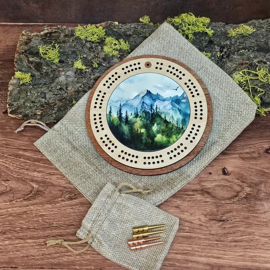 Mountain Travel Cribbage Board