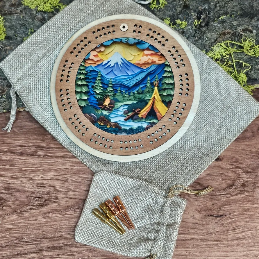 Tent Travel Cribbage Board