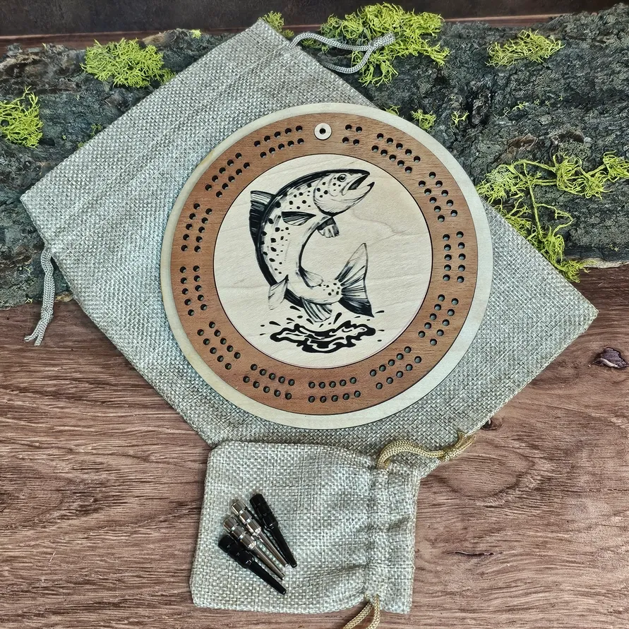 Trout Travel Cribbage Board