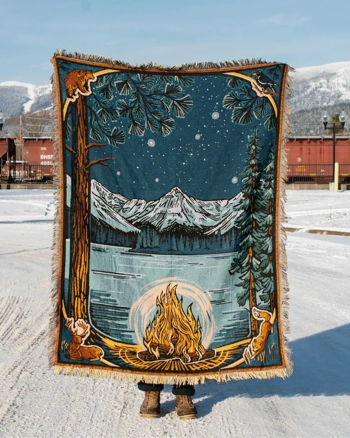 Fireside Knit Blanket