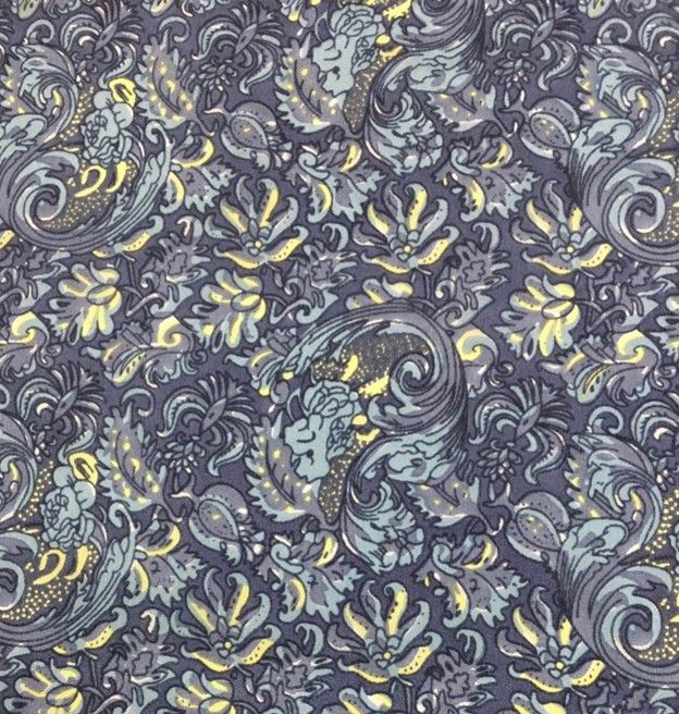 Frontier Print Blue Calico Silk Scarf