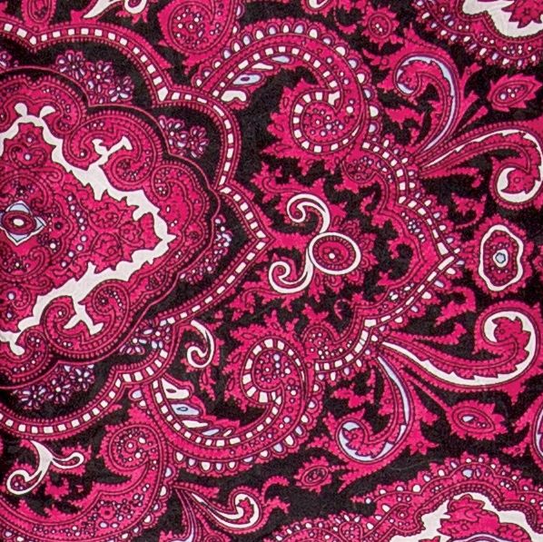 Paisley Red &amp; Black Silk Scarf