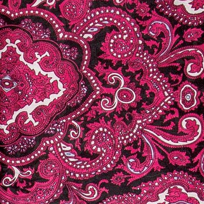 Paisley Red &amp; Black Silk Scarf