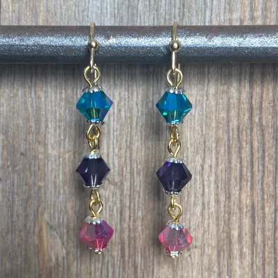 Watercolor Triple Drop Earrings
