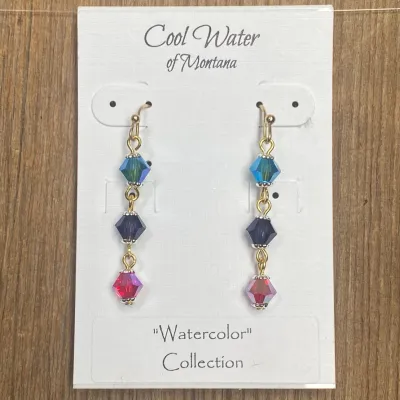 Watercolor Triple Drop Earrings