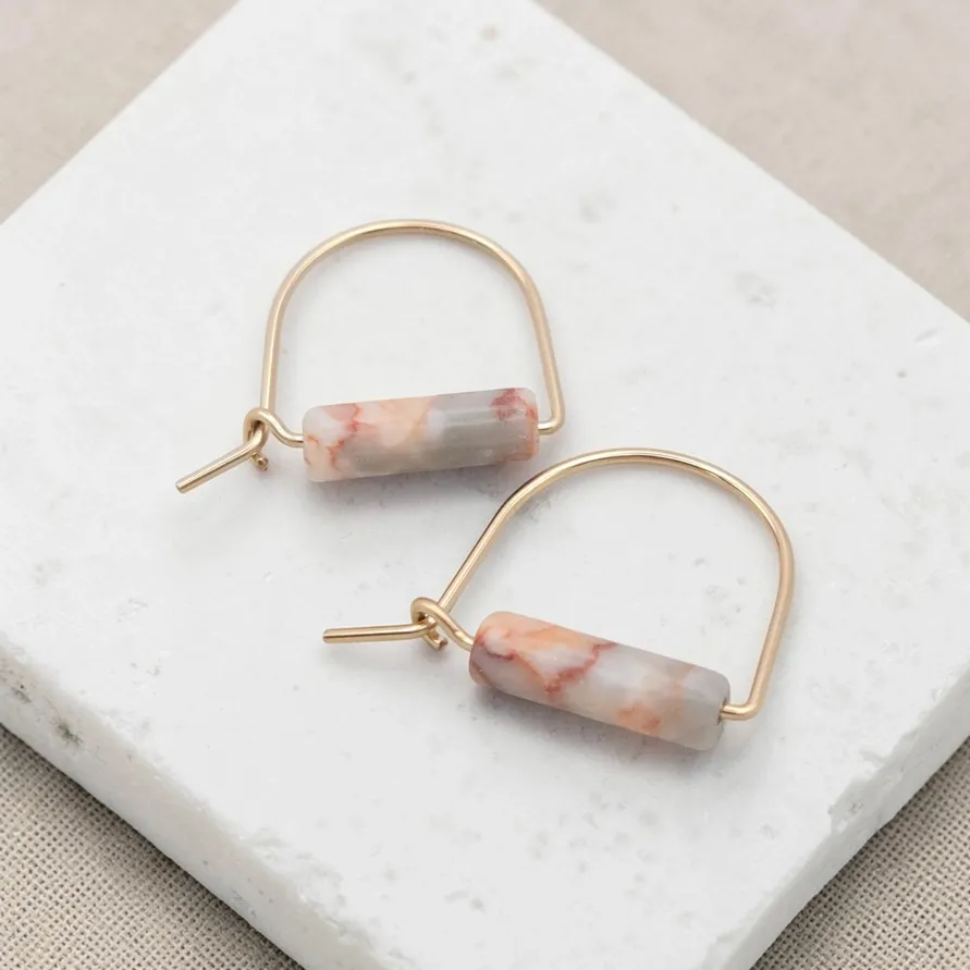 Arc Red Line Jasper Earrings