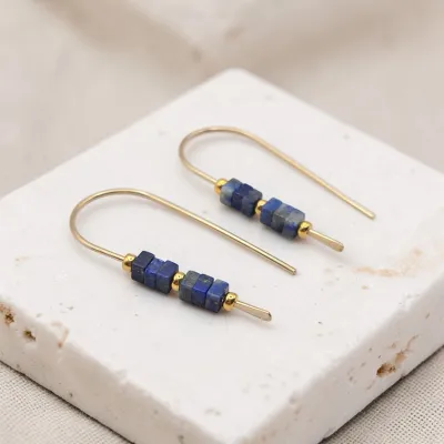 Small Lapis Lazuli Threader Earrings