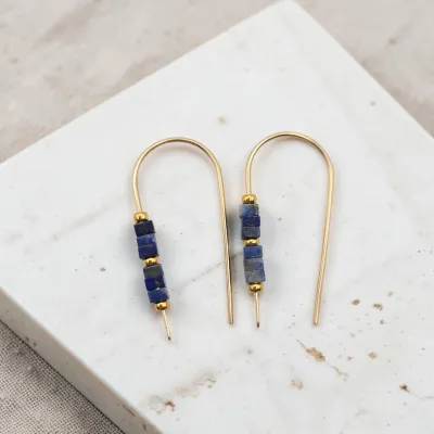 Small Lapis Lazuli Threader Earrings