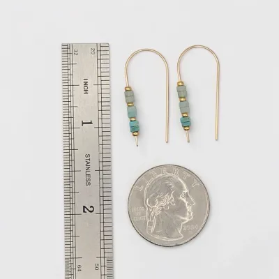 Small Multi Gem Earrings- Greens
