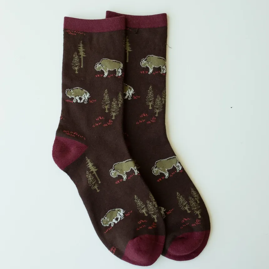 Free Range Bison Socks