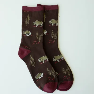 Free Range Bison Socks