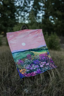 Wildflower Field Fleece Blanket