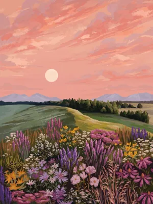 Wildflower Field Fleece Blanket
