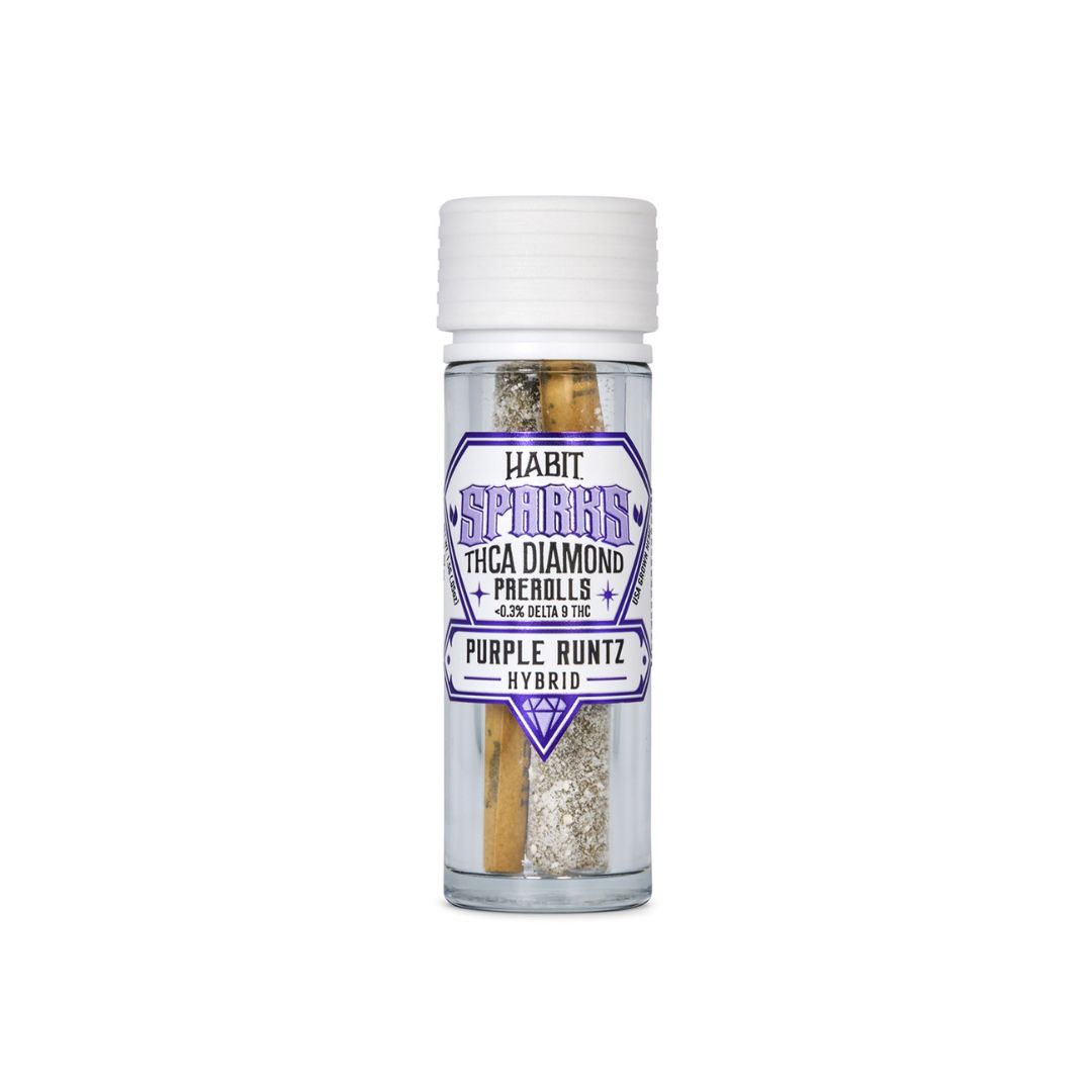 Habit Sparks THCa Diamonds Prerolls, Variation: Purple Runtz - Hybrid
