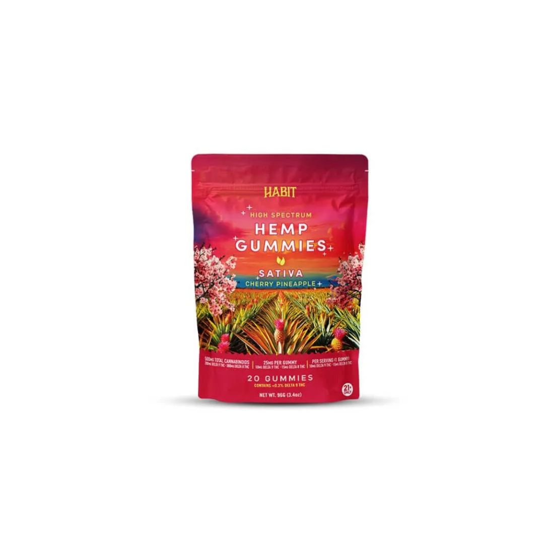 Habit Vegan D8/D9 THC Gummies, Variation: Cherry Pineapple  (Sativa)