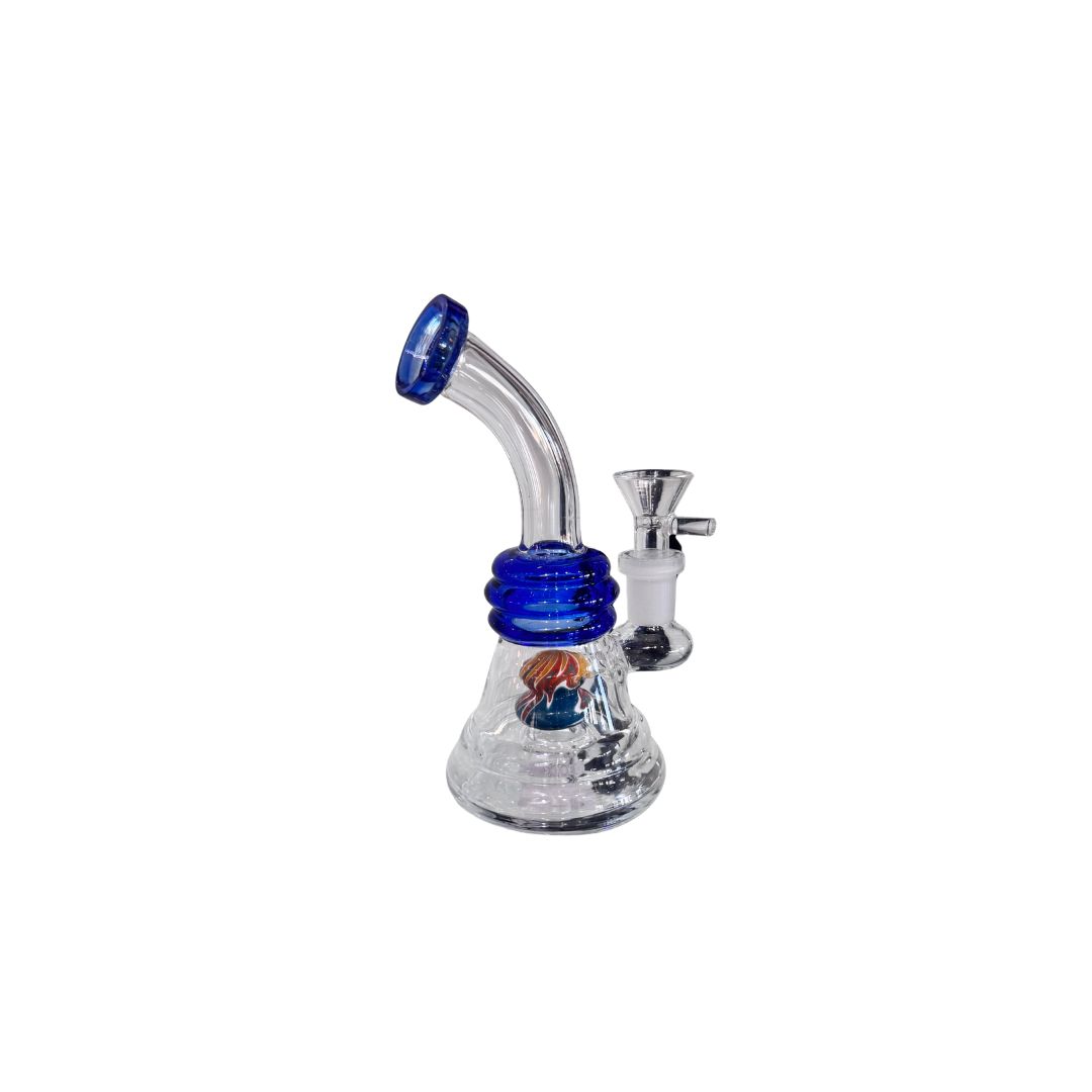 Blue Accent Glass Water Pipe