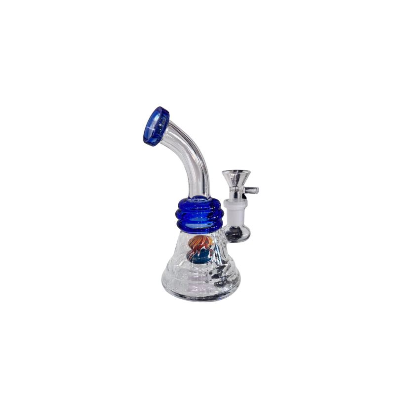 Blue Accent Glass Water Pipe