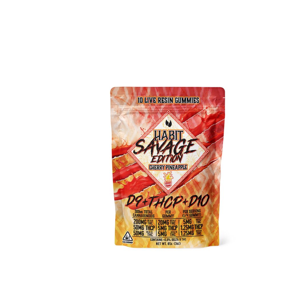 Habit Savage Live Resin Gummies, Variation: Cherry Pineapple