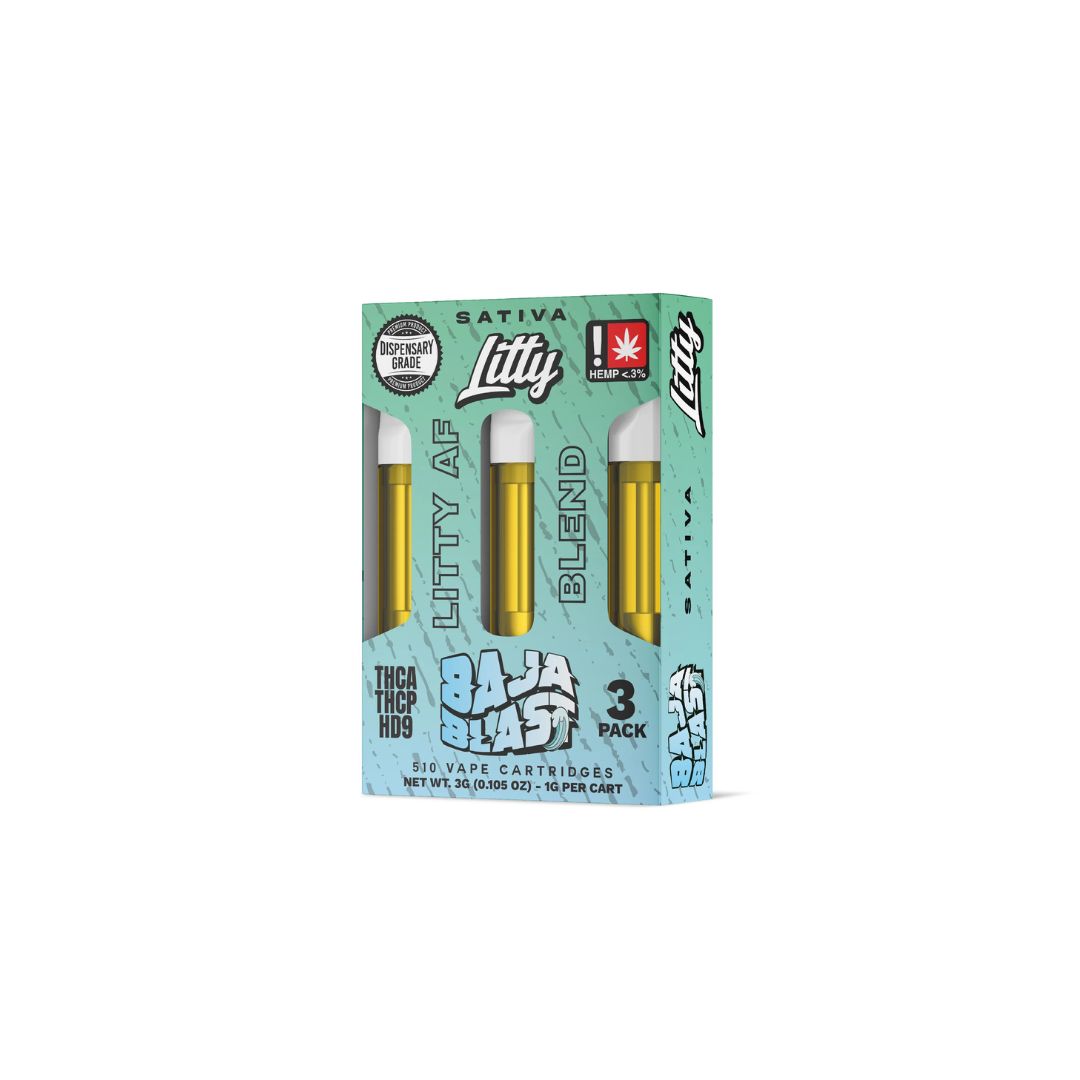 Litty AF Blend 3 Pack Cartridges, Variation: Baja Blast - Sativa