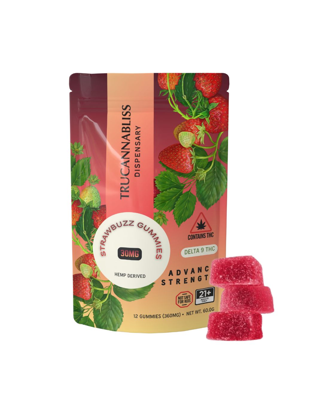 TruCannaBliss Advance Strength D9 THC 360mg Gummies