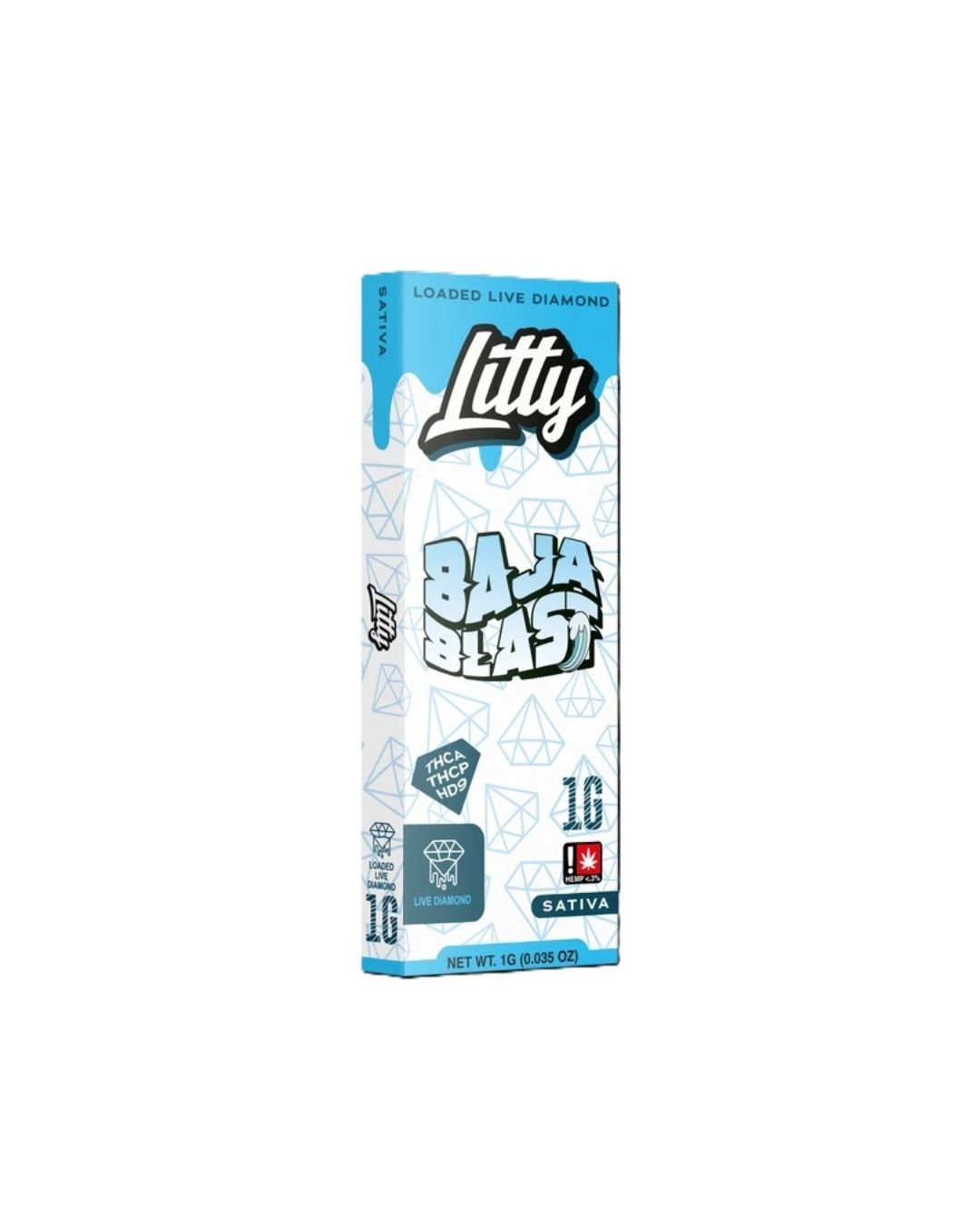 Litty THCa Loaded Live Diamond 1 Gram Disposable, Size: Baja Blast (Sativa)