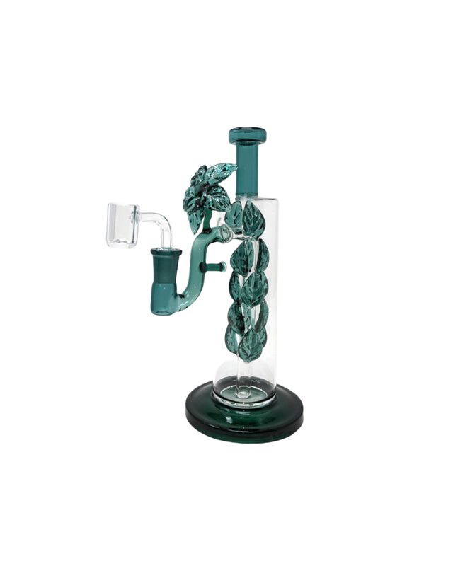 Flower and Leaves Perc Dab Rig 9"