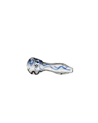 Pipe à Main en Verre Transparent avec Spirales de 4"
