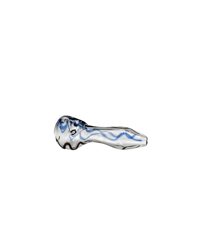 4" Clear Swirl Glass Handpipe