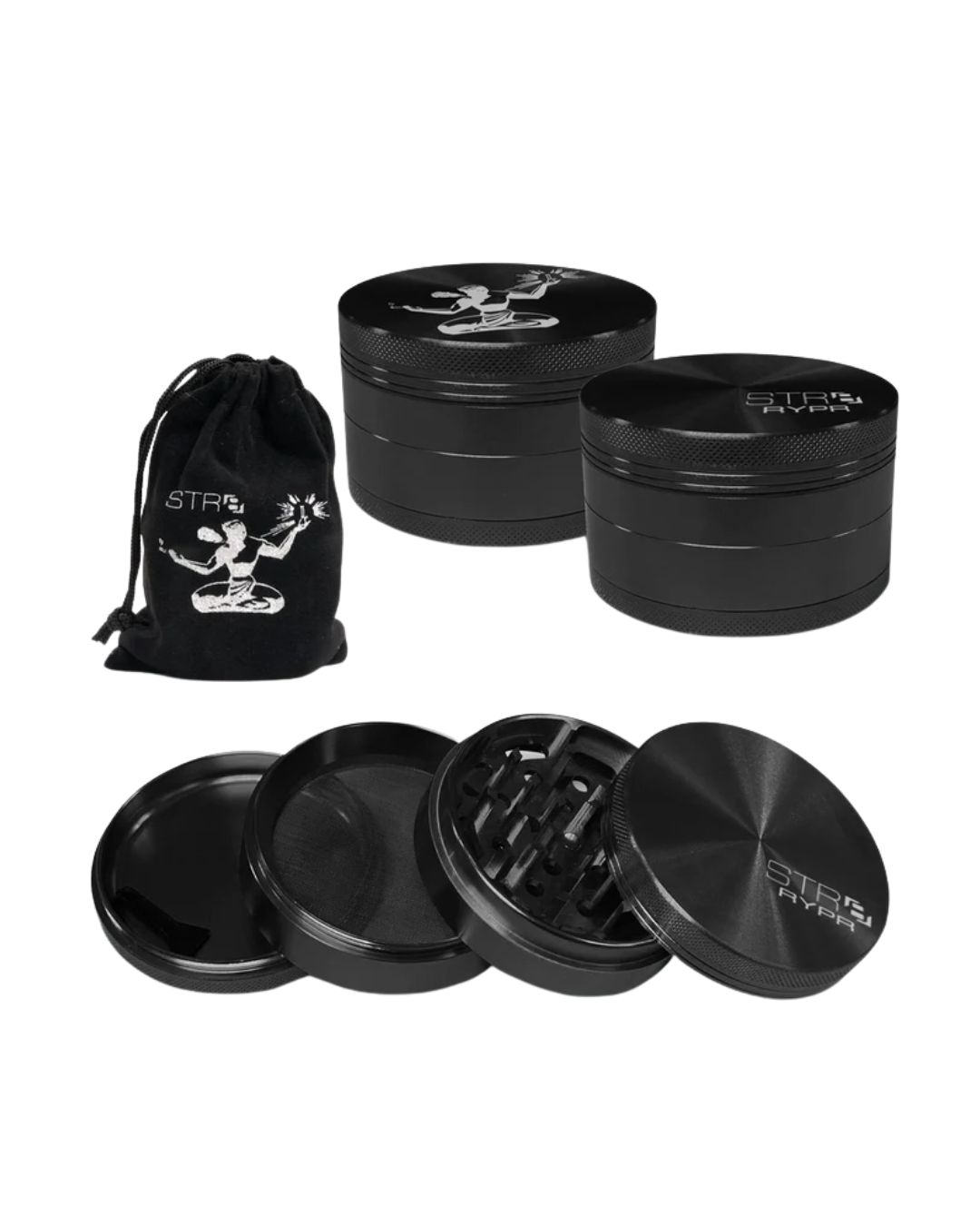 STR8 RYPR Aluminum Grinder - 4 Piece - 75mm, Variation: Black