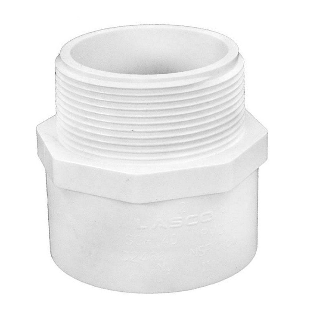 2" PVC SCH40 White Male Adapter