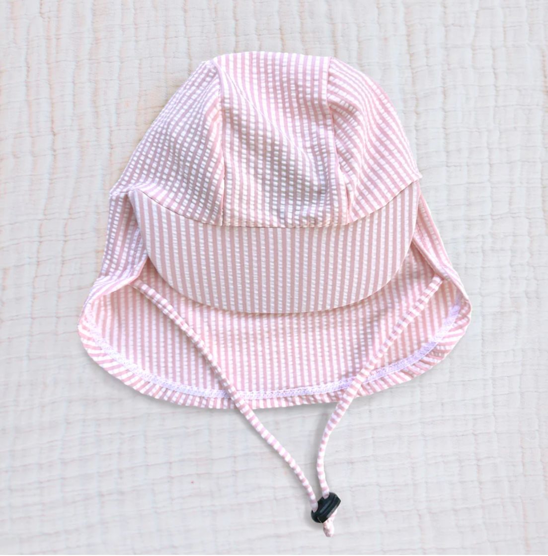 Coral Seersucker Childs Stretch Sunhat 12 -24 Months