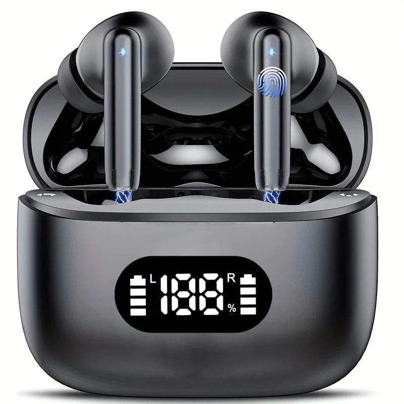 Wireless Earphone 40dB Noise Cancelling Bluetooth 5.3 Headphone 6 Mic ENC with LED Display HD Call TWS Earbuds Transparency Mode19/99