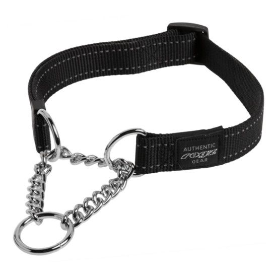 Utility - Collar - Half-Check Medium (12-18&quot;), Color: Black