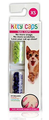 Kitty Nail Caps , Color: Green/Violet, Size: Large