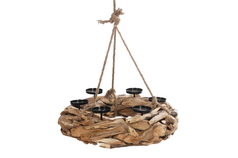 Hanging Teak Wreath
