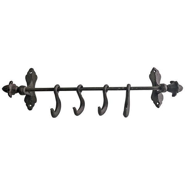 Wall rail with 4 hooks