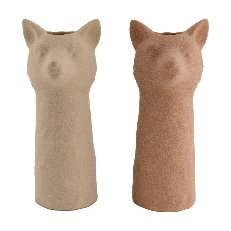 Ceramic Fox Vase - 12.2x10x26.5cm