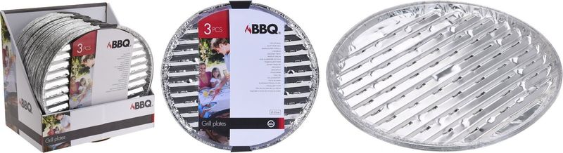 BBQ Grill Plates Round Set of 3