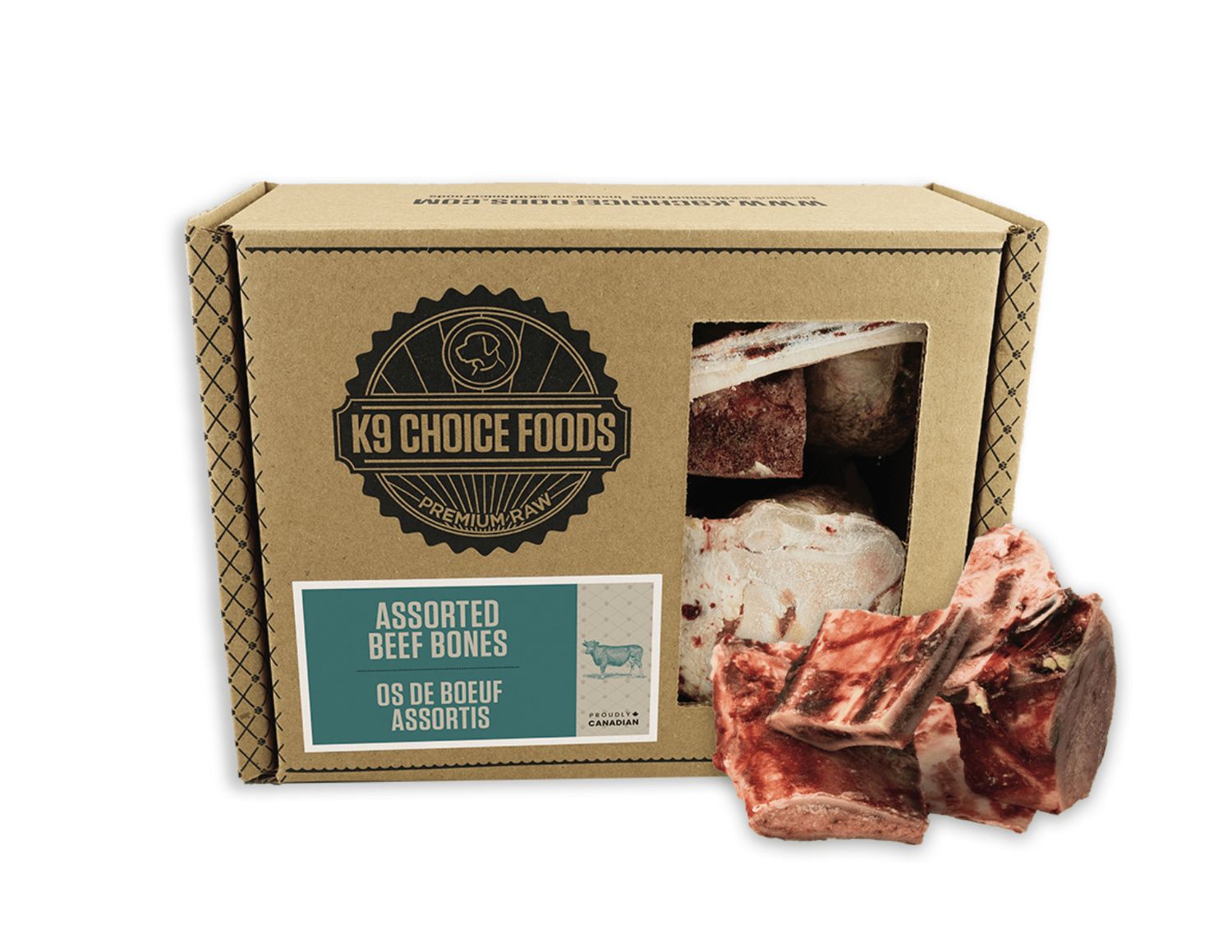 Frozen assorted Beef Bones 3lb.