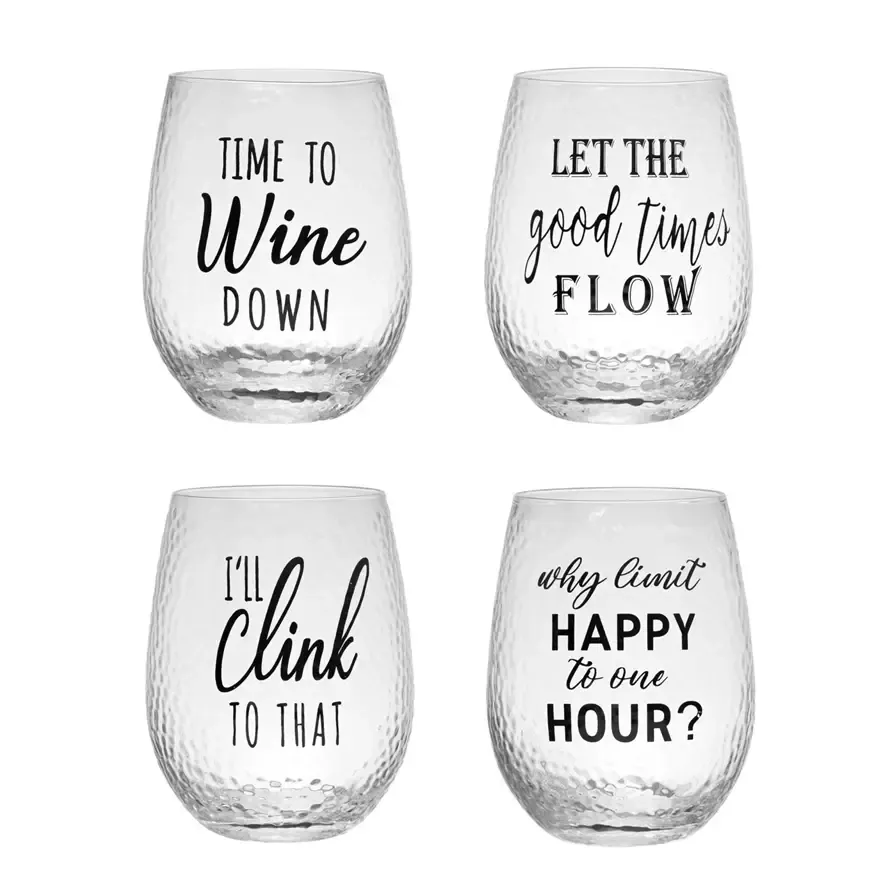 Drinking Glass Happy Hour Sayings - 16oz