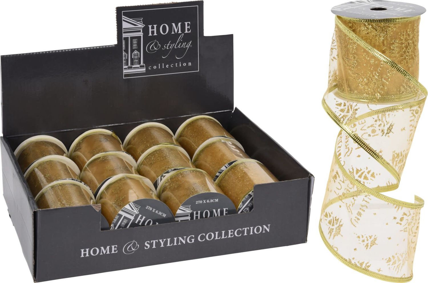 Ribbon Organza 2700X63mm Gold