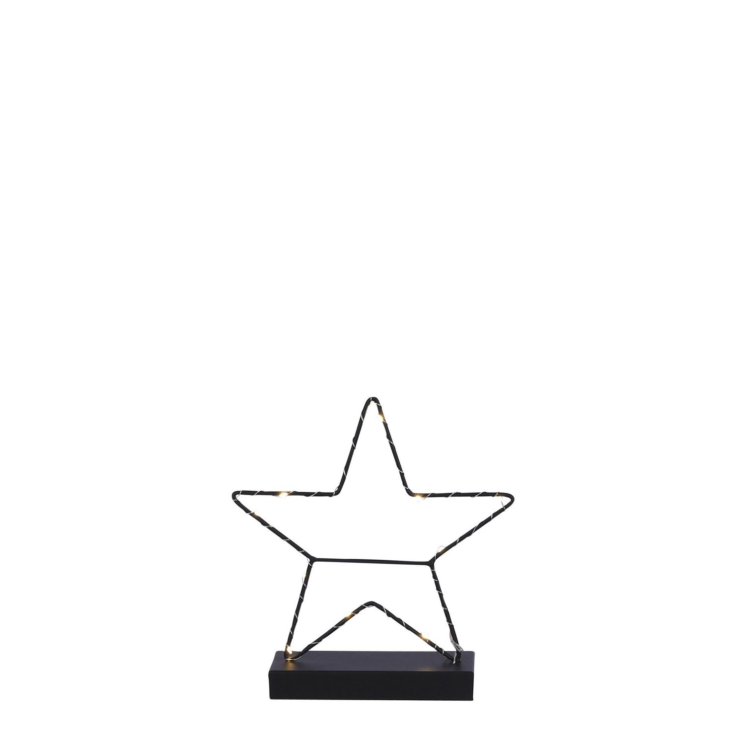 Decoration star black 12 led battery operated- w7xd25cm