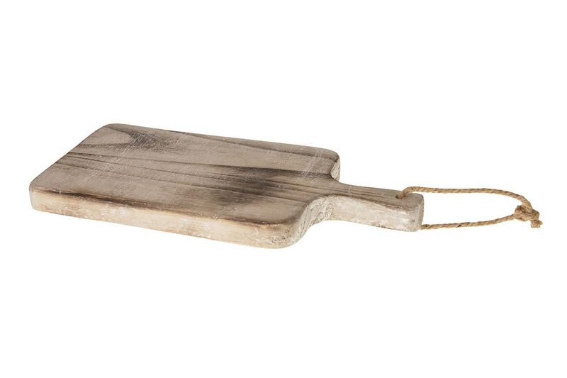 Deco cutting board paulownia wood grey-wash 38x17x3cm