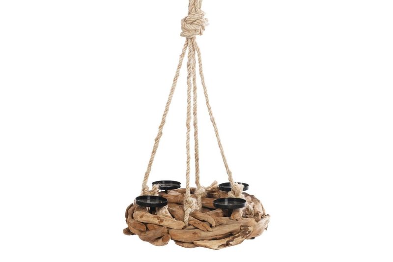 Hanging Teak Wreath dia 40x12cm