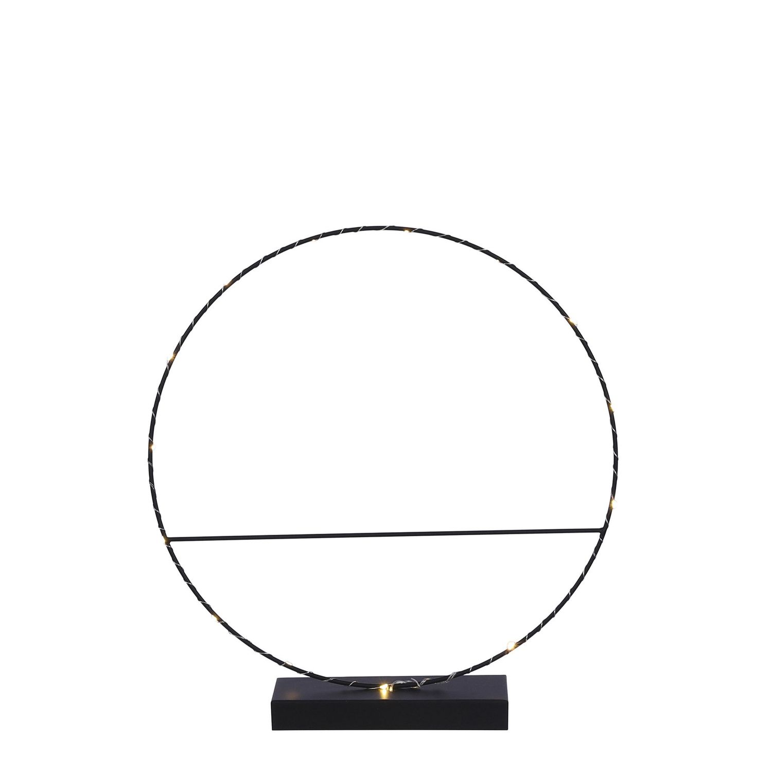 Decoration circle black 15 led battery operated - w7xd40cm