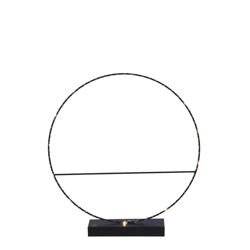 Decoration circle black 15 led battery operated - w7xd40cm