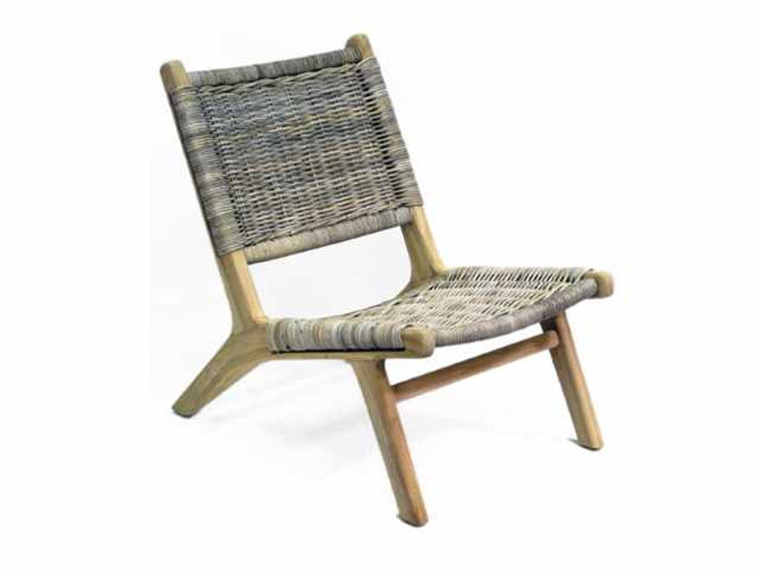 Loungechair Teak Rattan B57Xd78Xh76 cm