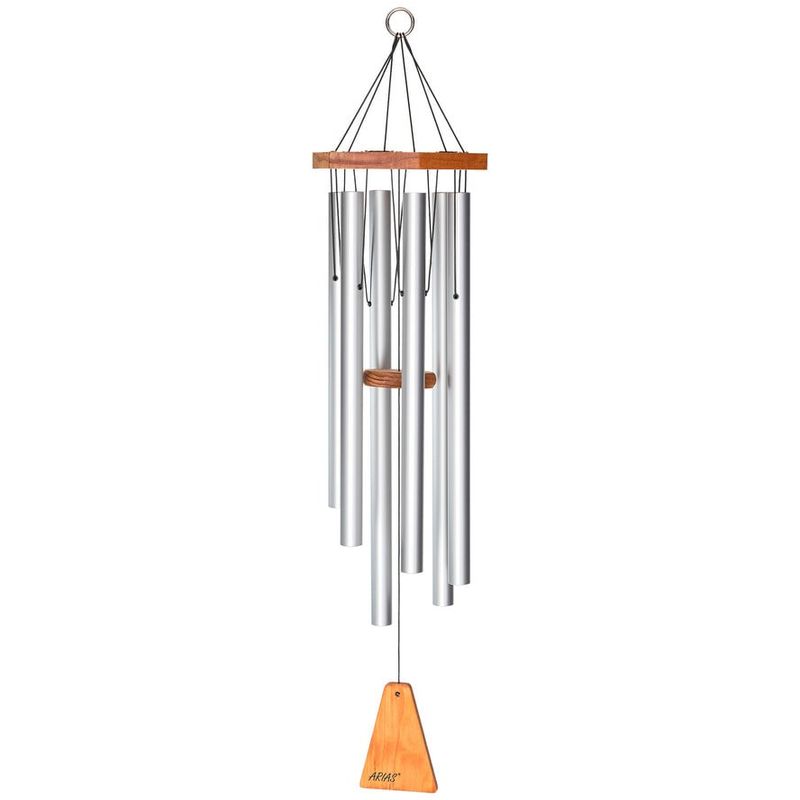 Arias Chime - 6 Tube - Silver - 34&quot;
