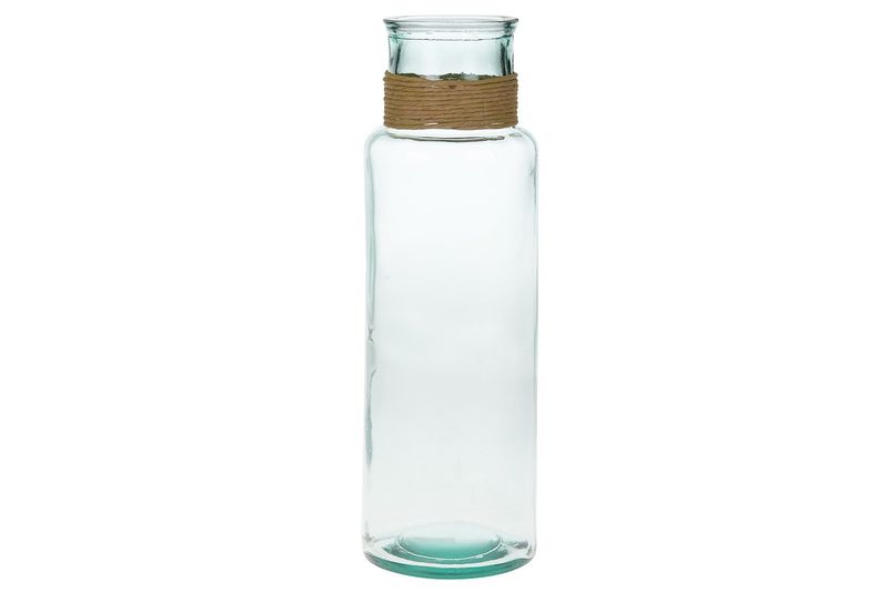 Vase Raffia Recycled Glass - 15x45cm