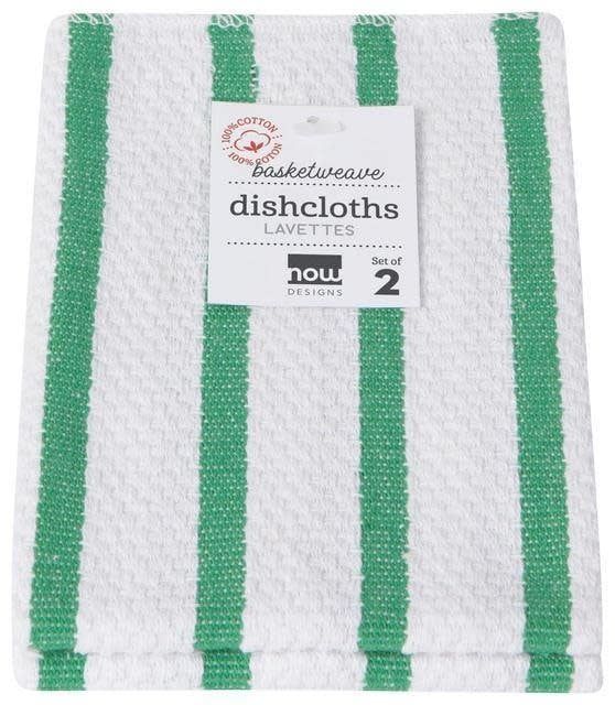 Dishcloth - Set of 2  Basketweave Greenbriar